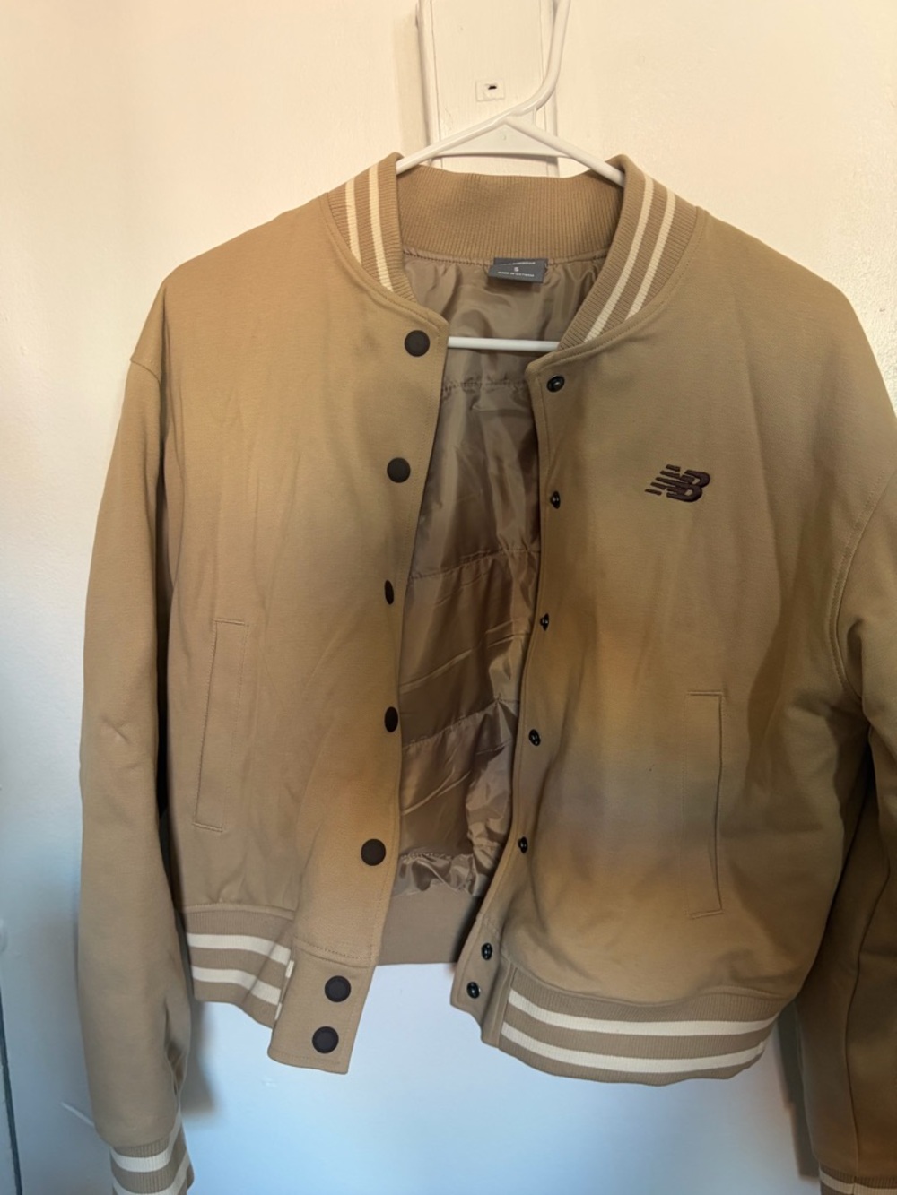 New Balance Athletic Dept. Beige Varsity Jacket